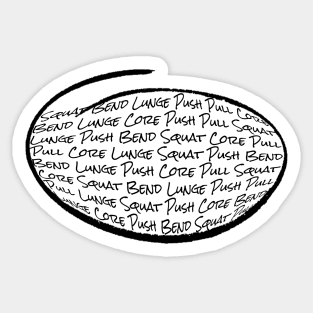 Squat Bend Lunge Push Pull Core Sticker